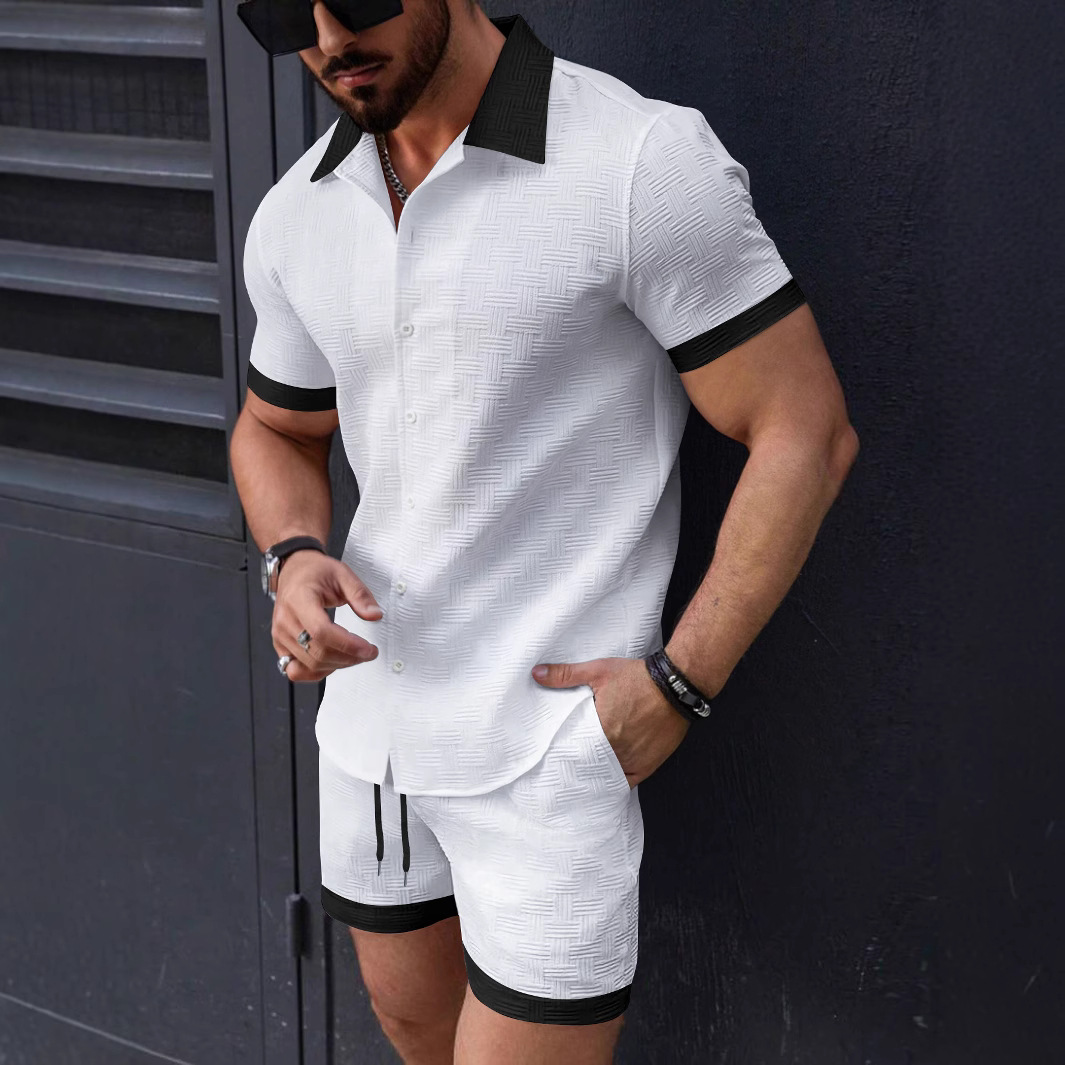 Matching Sets Trend Men Suit   - Short Linen Drawstring のレビューと価格