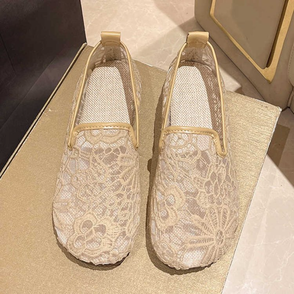 Chic Lace Mesh Hollow Out Espa - Espadrille Slip On のレビューと価格