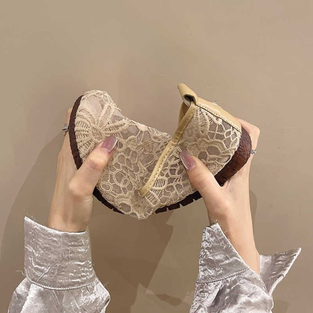 Chic Lace Mesh Hollow Out Espa - Espadrille Slip On のレビューと価格