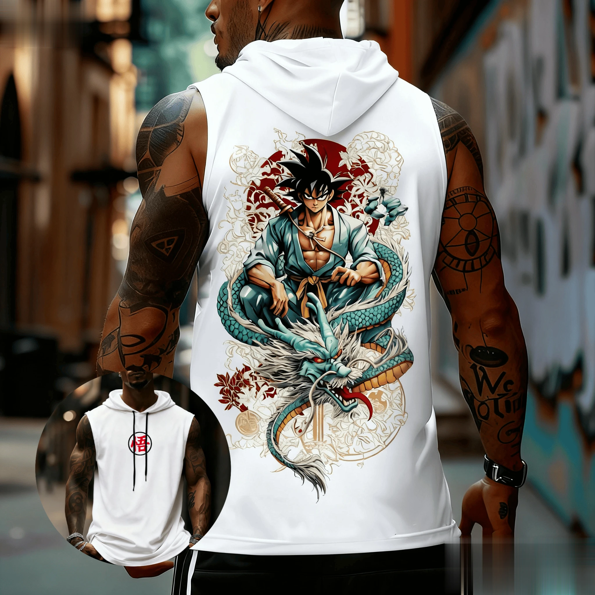 Dragon Ball Goku Anime Men Tan - Tank Top Muscle のレビューと価格