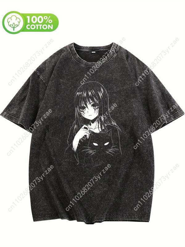 Black Cat Patterns Retro Tshir - Linen Shirt Breathable のレビューと価格