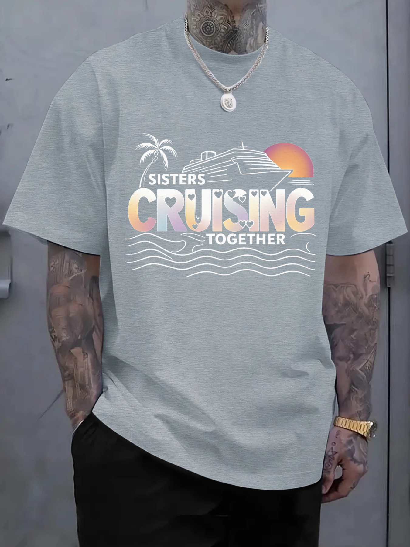 Men's Vacation T-Shirt Sisters - Tee Graphic Print のレビューと価格