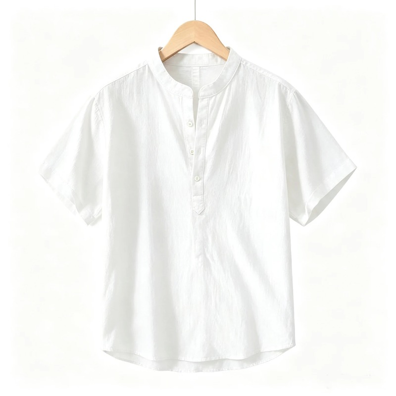 Men Cotton Linen Short-Sleeve  - Linen Shirt Breathable のレビューと価格