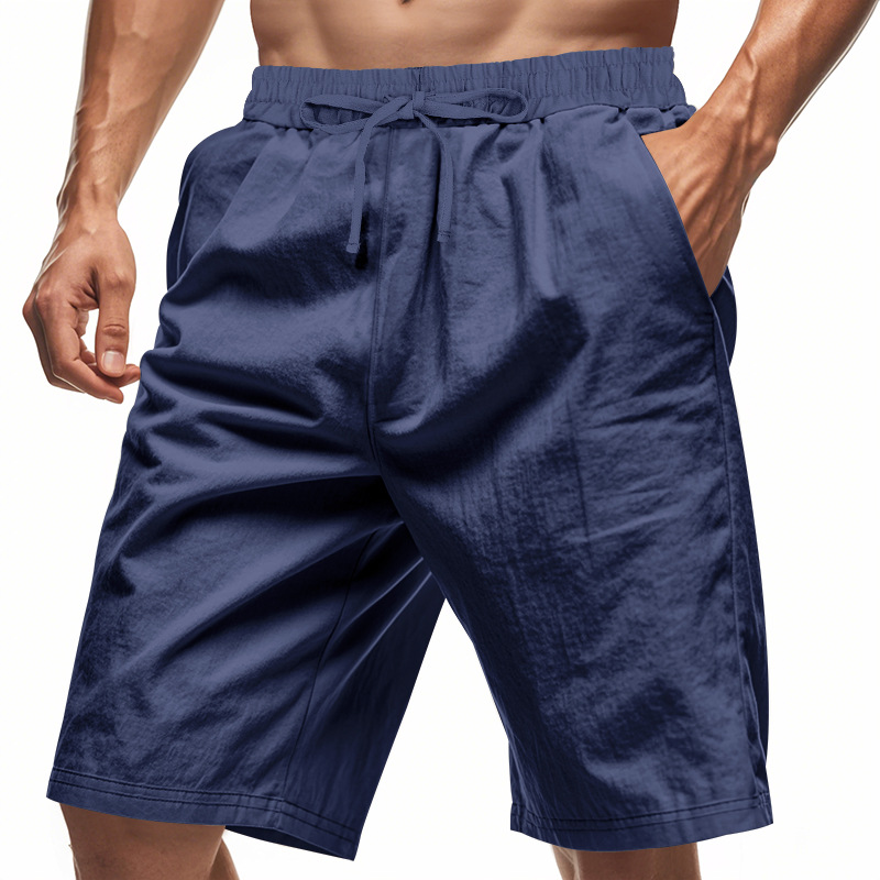 2026 New Men Cotton Linen Beac - Short Linen Drawstring のレビューと価格