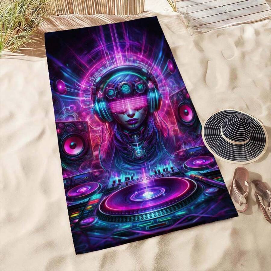 Extra Large Cyberpunk DJ Patte - Beach Towel Large のレビューと価格