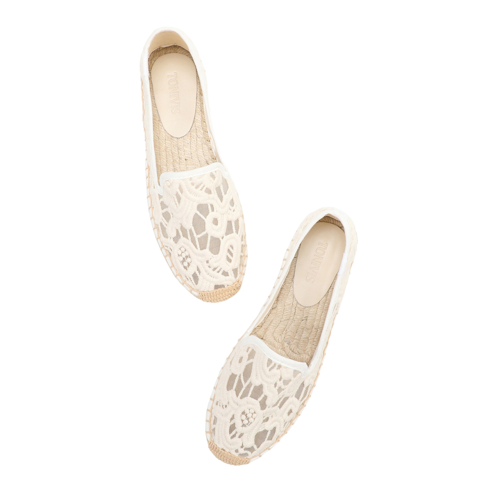 Women Lace Espadrilles Flats S - Espadrille Slip On のレビューと価格