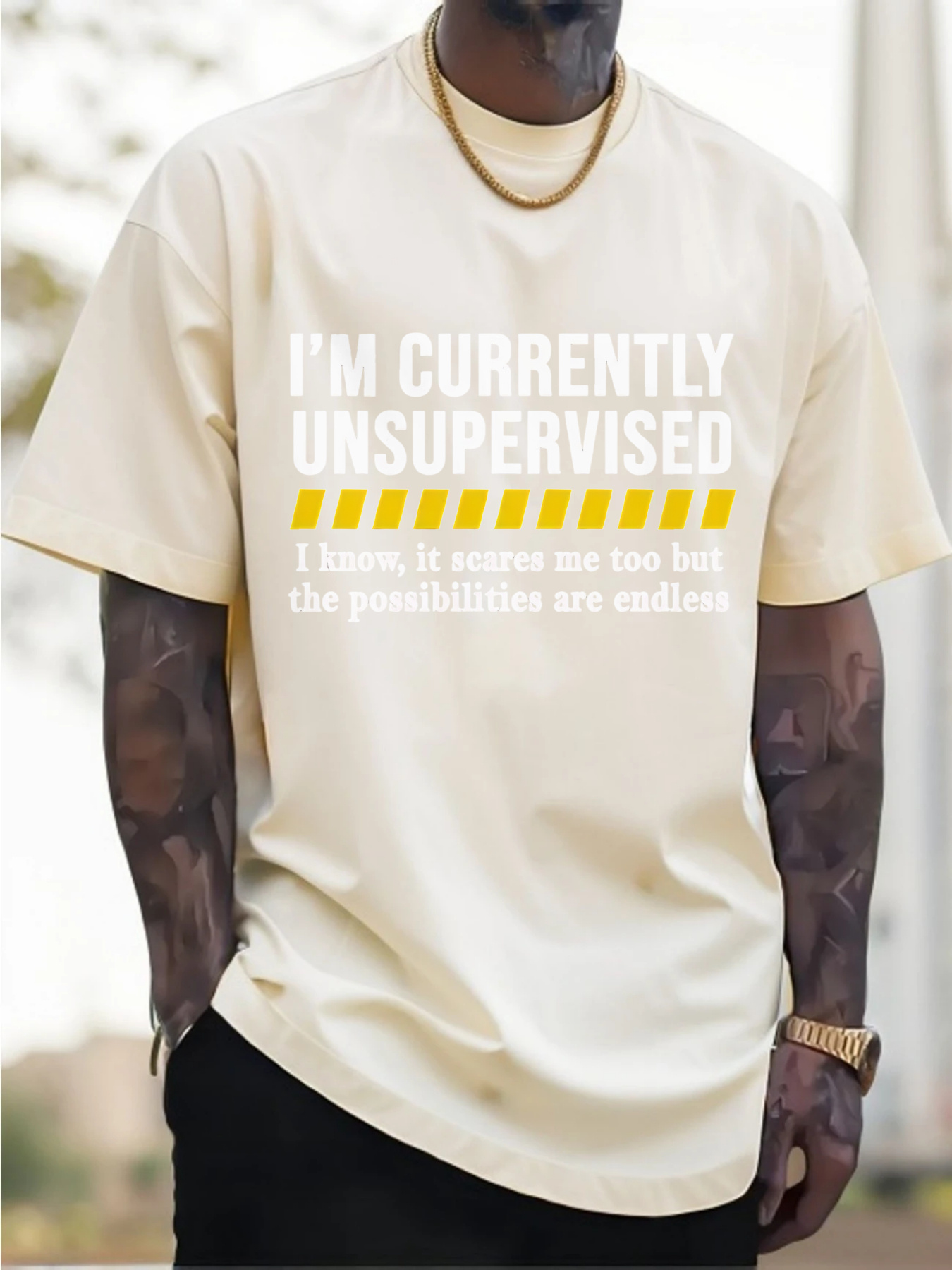 New Men's Casual Cotton T-Shir - Tee Graphic Print のレビューと価格