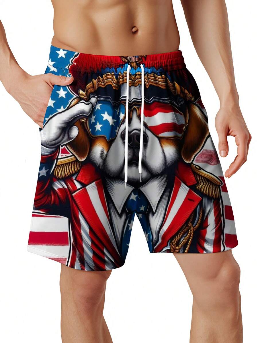 Patriotic Dog American Flag Sw - Swim Trunk Quick Dry のレビューと価格