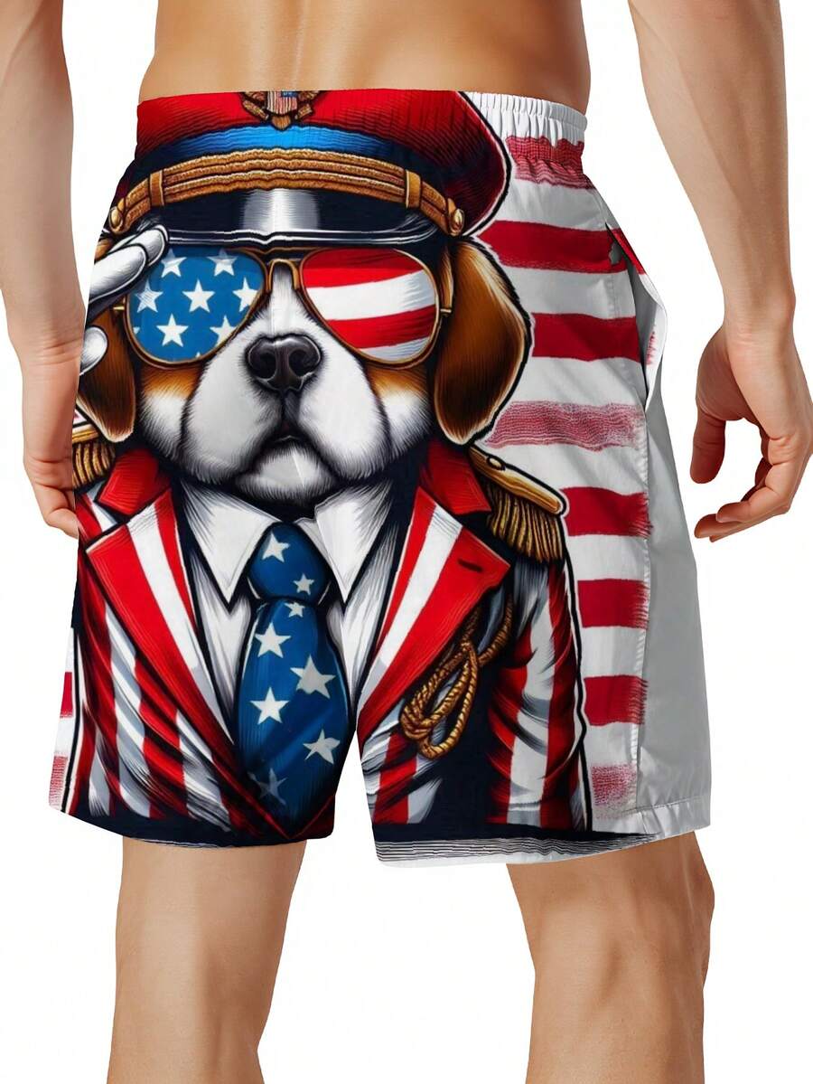 Patriotic Dog American Flag Sw - Swim Trunk Quick Dry のレビューと価格