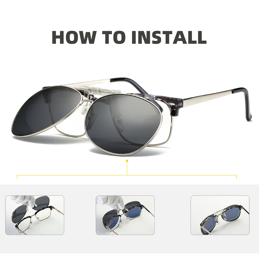 Oversized Pilot Clip on Sungla - Sunglasses Aviator Polarized のレビューと価格