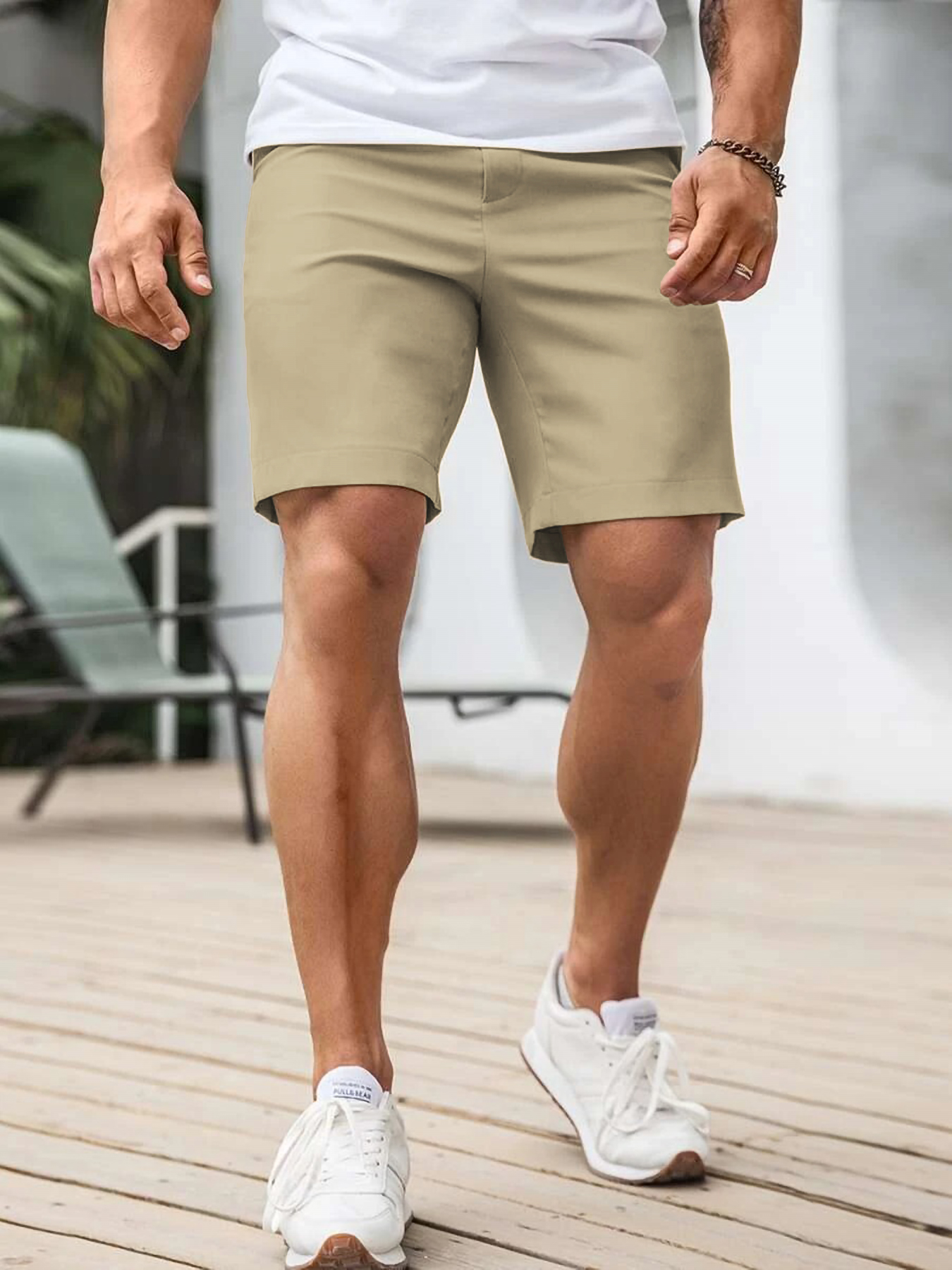 Men's Contrast Trim Chino Shor - Shorts Chino Slim のレビューと価格