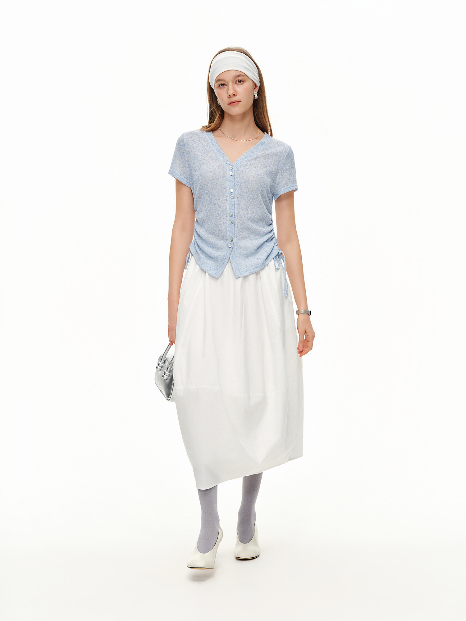 DUSHU Lightweight V-neck Linen - Short Linen Drawstring のレビューと価格