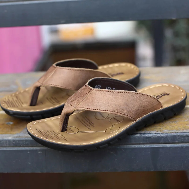 Roma Retro Man Slipper Solid C - Flip Flop Leather Men のレビューと価格