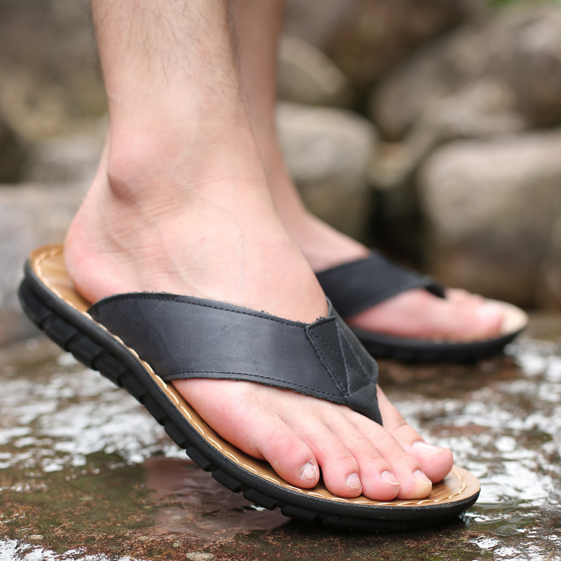 Roma Retro Man Slipper Solid C - Flip Flop Leather Men のレビューと価格