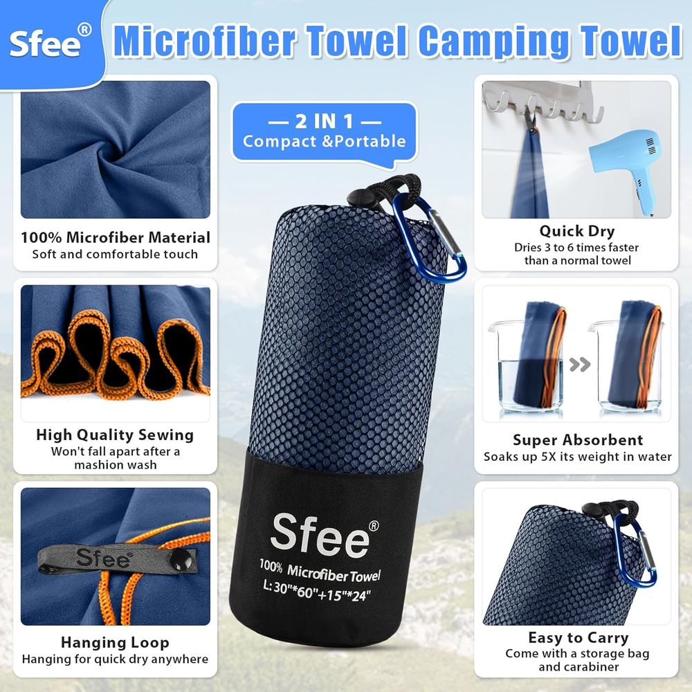 Compact Large Absorbent Travel - Beach Towel Large のレビューと価格