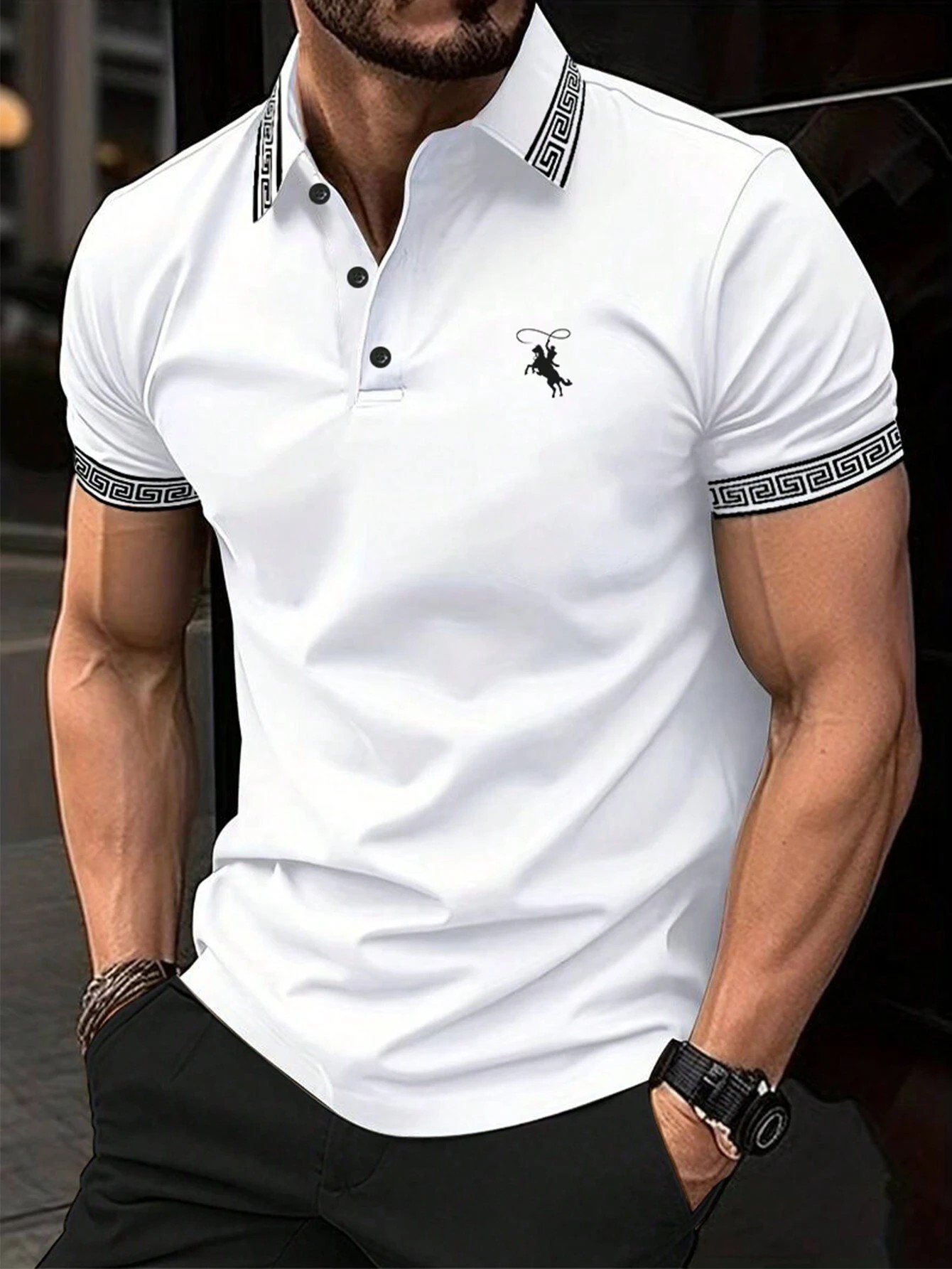 The new men's short-sleeved PO - Polo Shirt Pique のレビューと価格