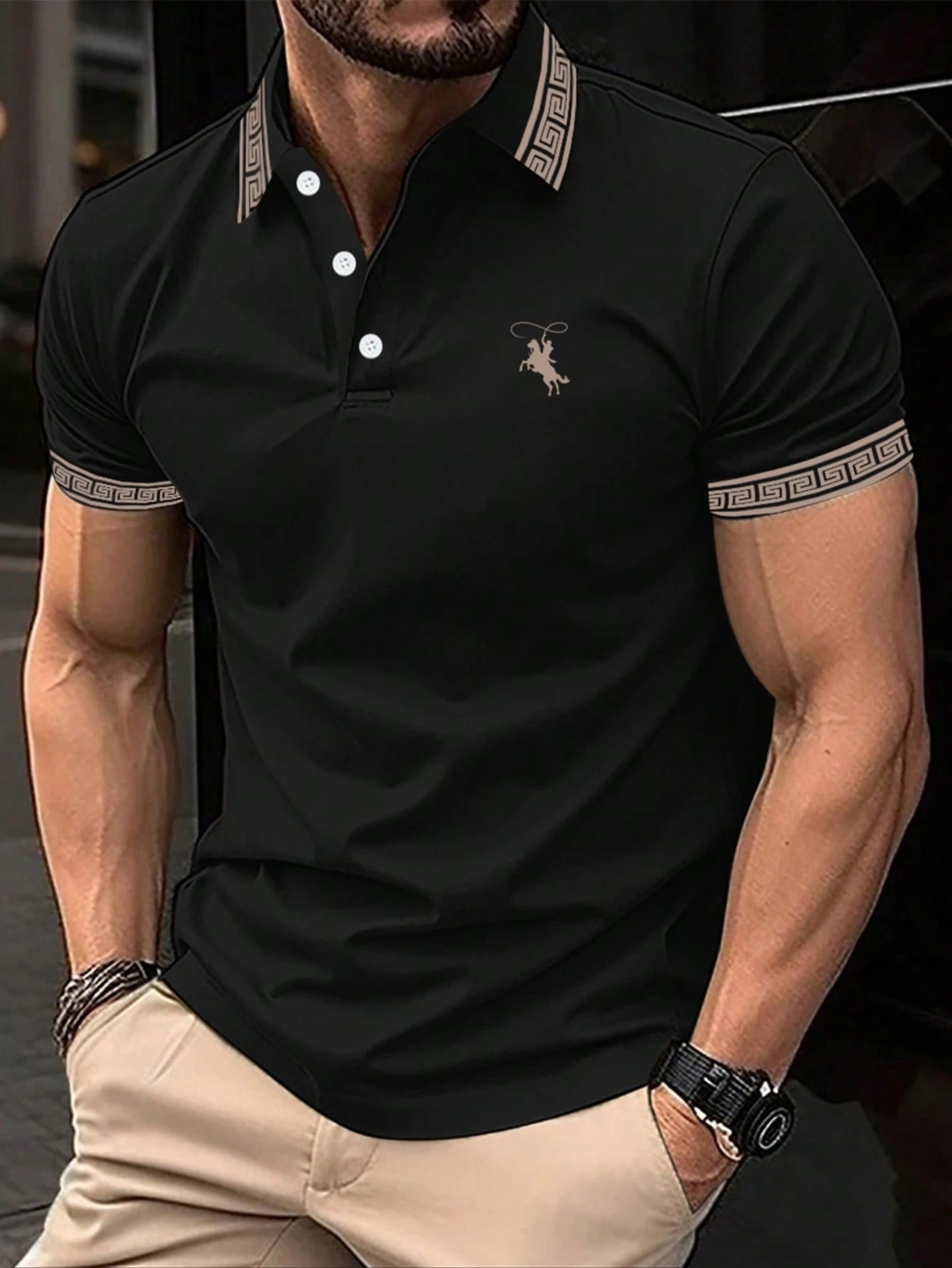 The new men's short-sleeved PO - Polo Shirt Pique のレビューと価格