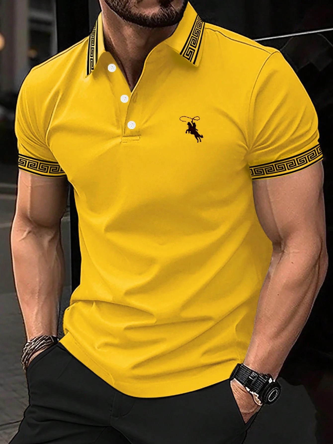 The new men's short-sleeved PO - Polo Shirt Pique のレビューと価格