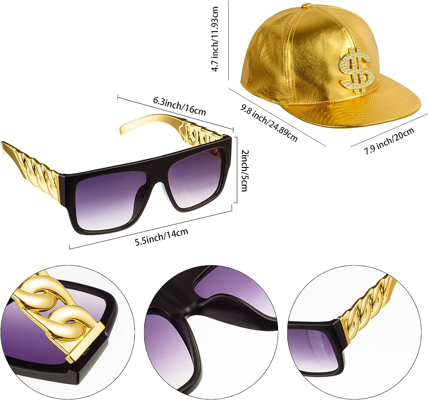 PESENAR 80s 90sHip Hop Costume - Sunglass Retainer Cord のレビューと価格